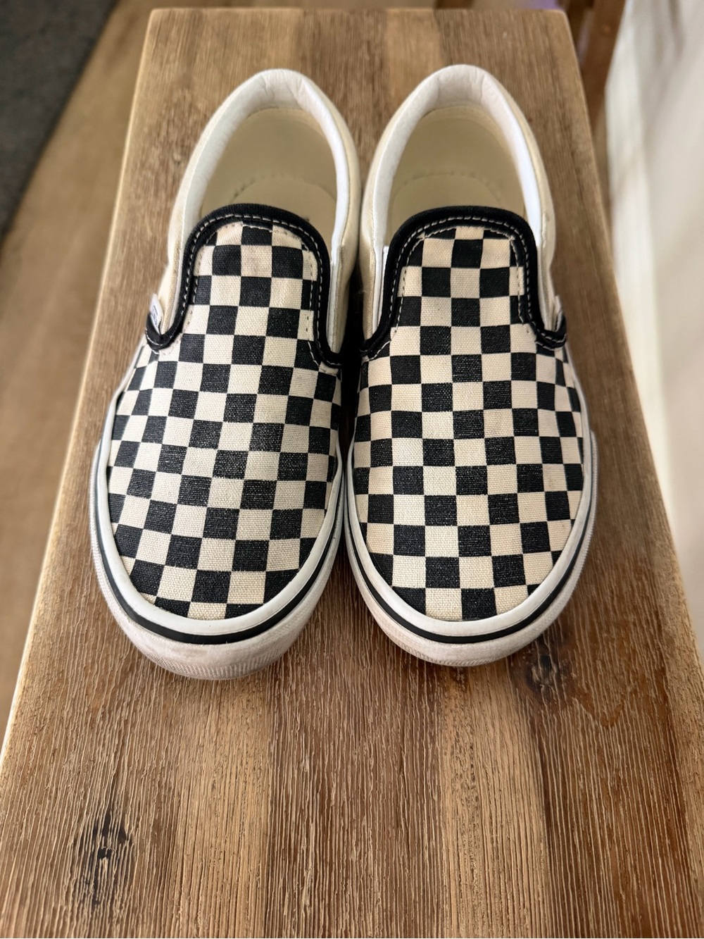 Vans Kids Checkerboard Slip-On Sneakers - Black & White